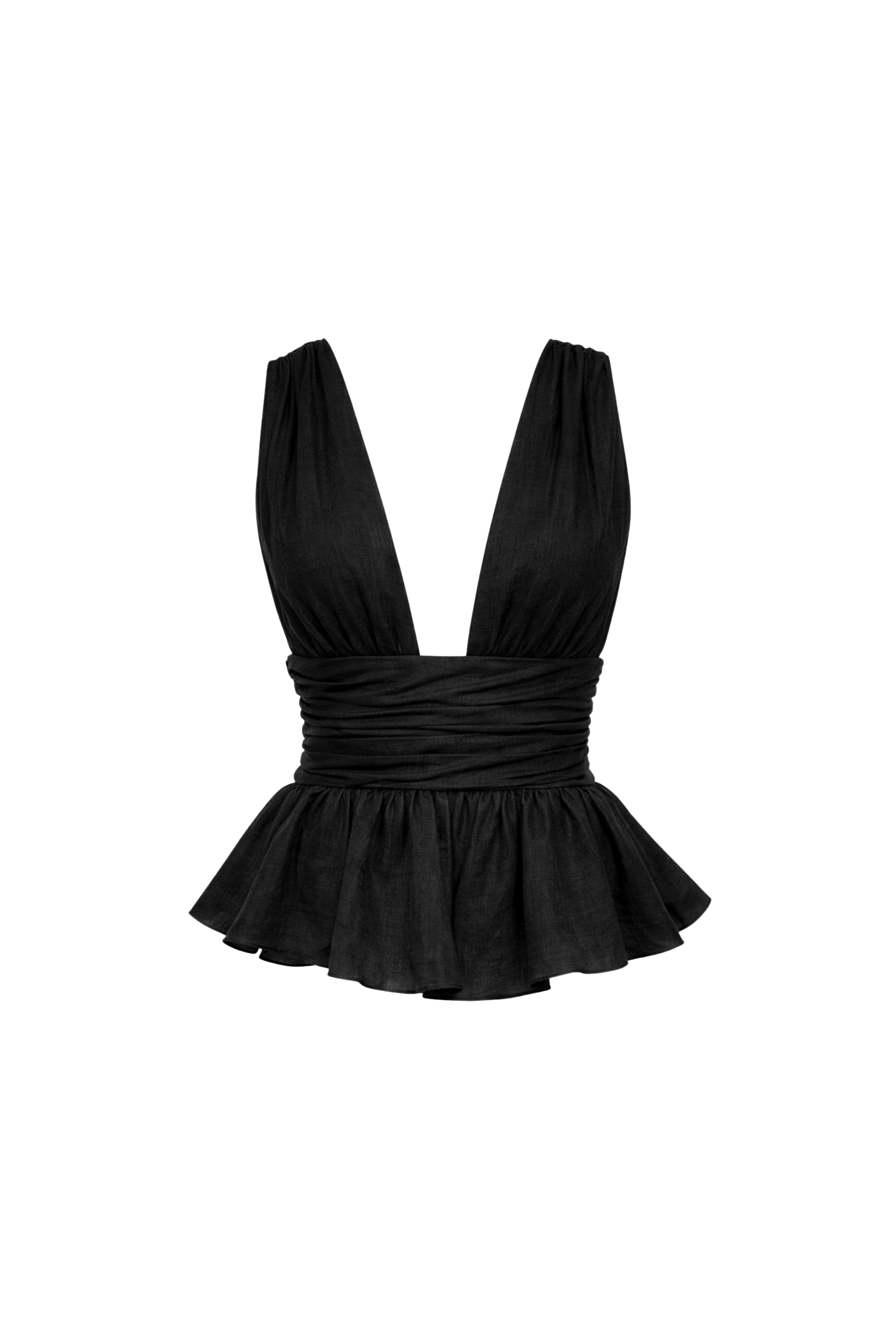 BLACK PEPLUM TOP