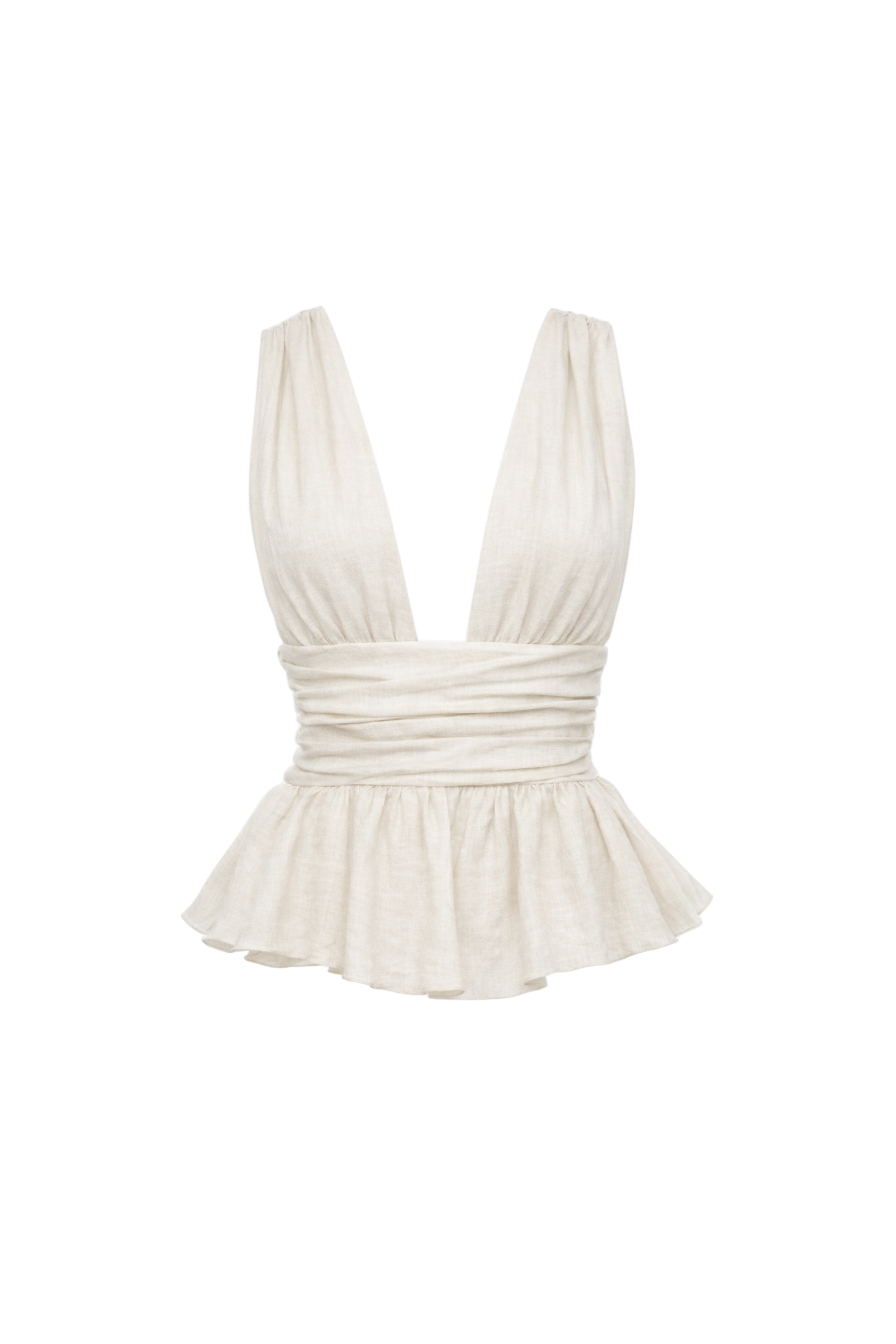 WHITE PEPLUM TOP