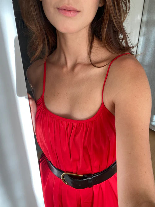 NIZA DRESS IN RED COTTON