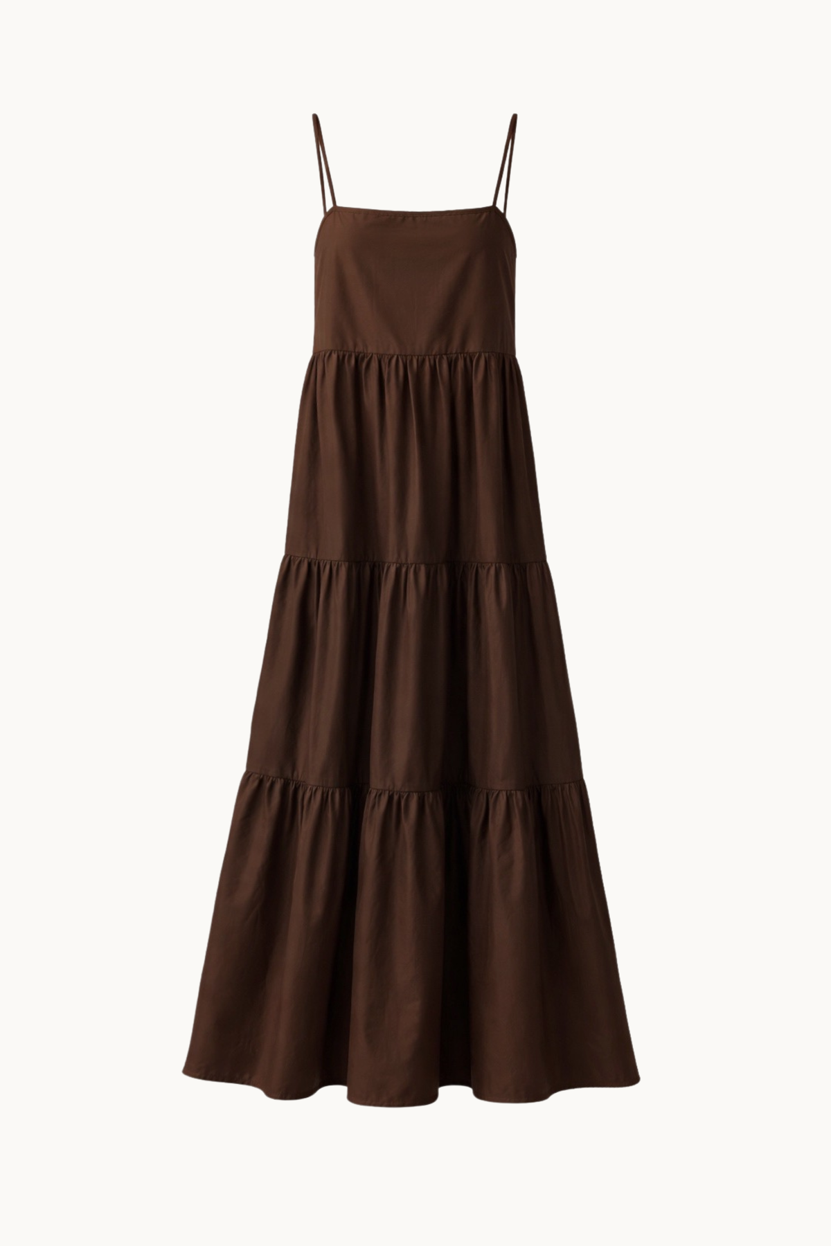 DHALI, DARK BROWN COTTON DRESS