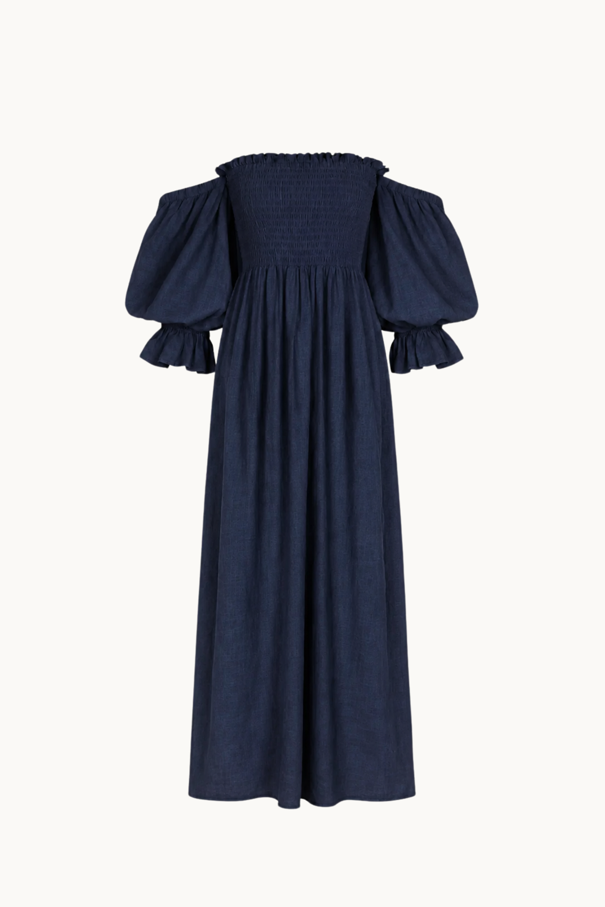 SENNA, NAVY BLUE LINEN DRESS