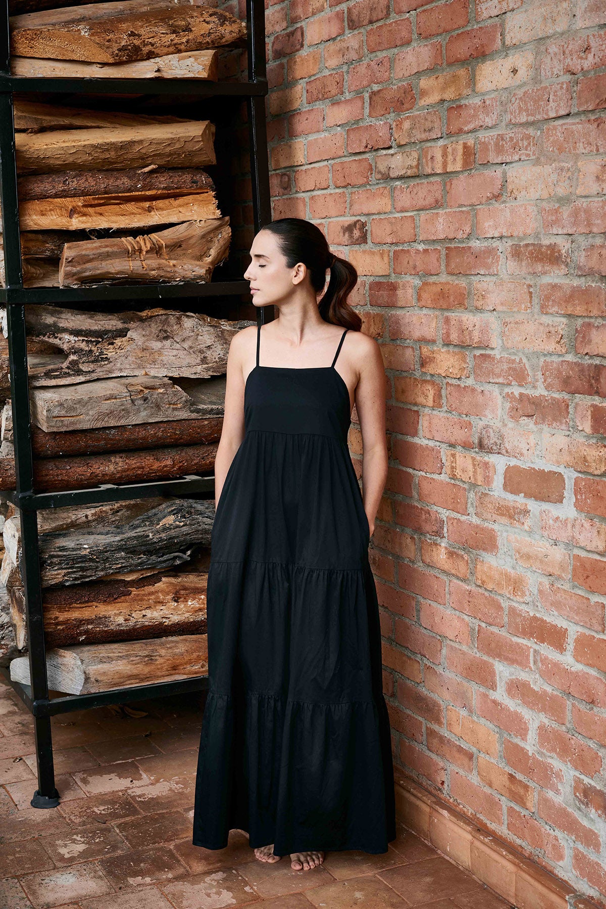 DHALI DRESS IN BLACK COTTON
