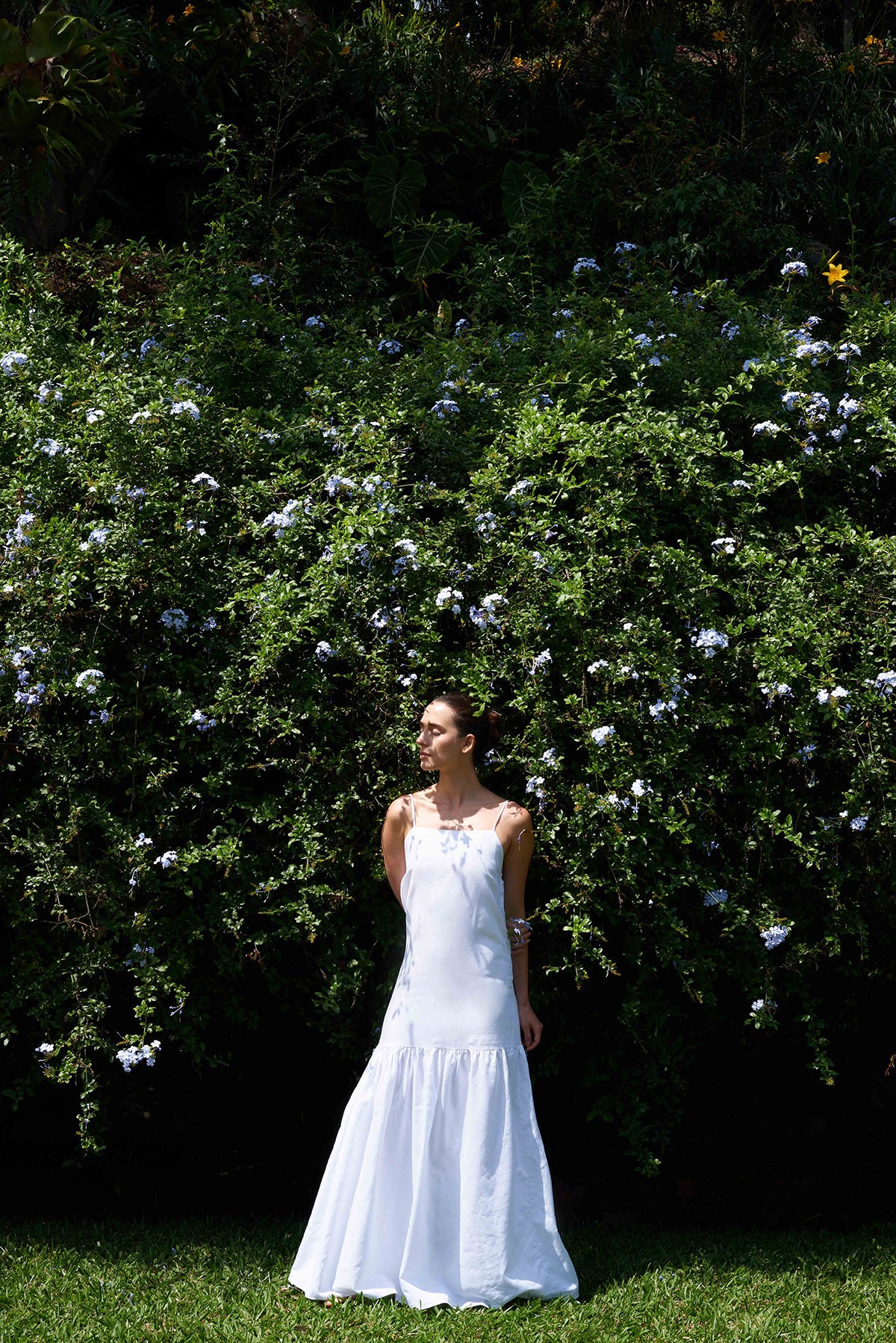 NIKITA DRESS IN SOFT WHITE LINEN