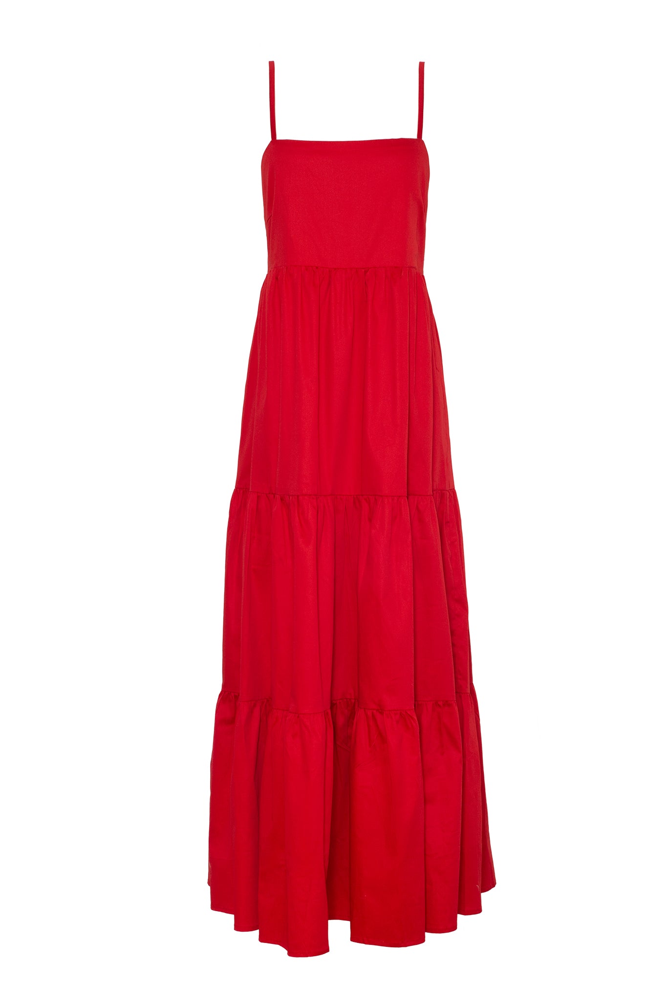DHALI DRESS IN ORGANIC RED COTTON