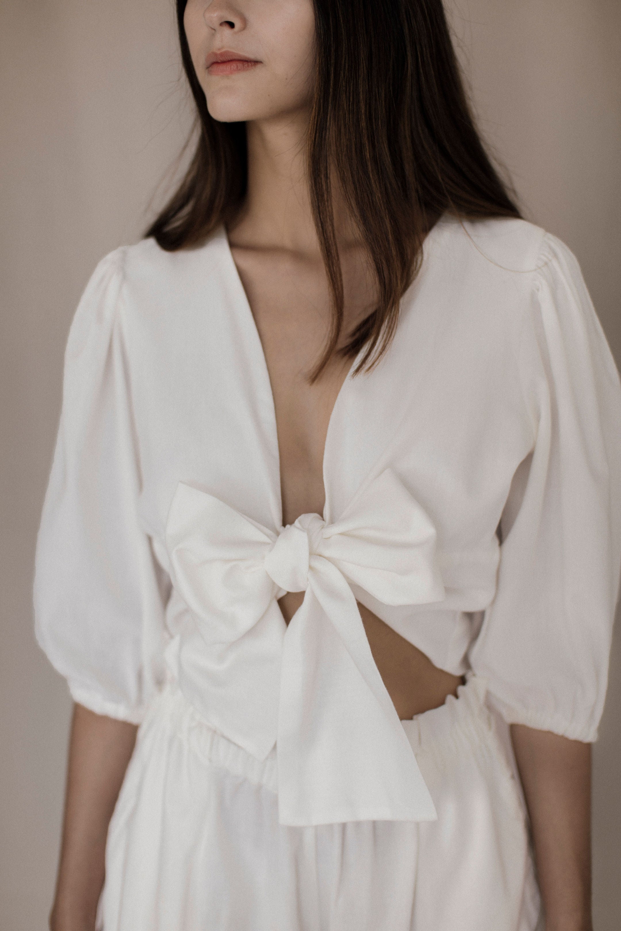ADA TOP IN WHITE COTTON