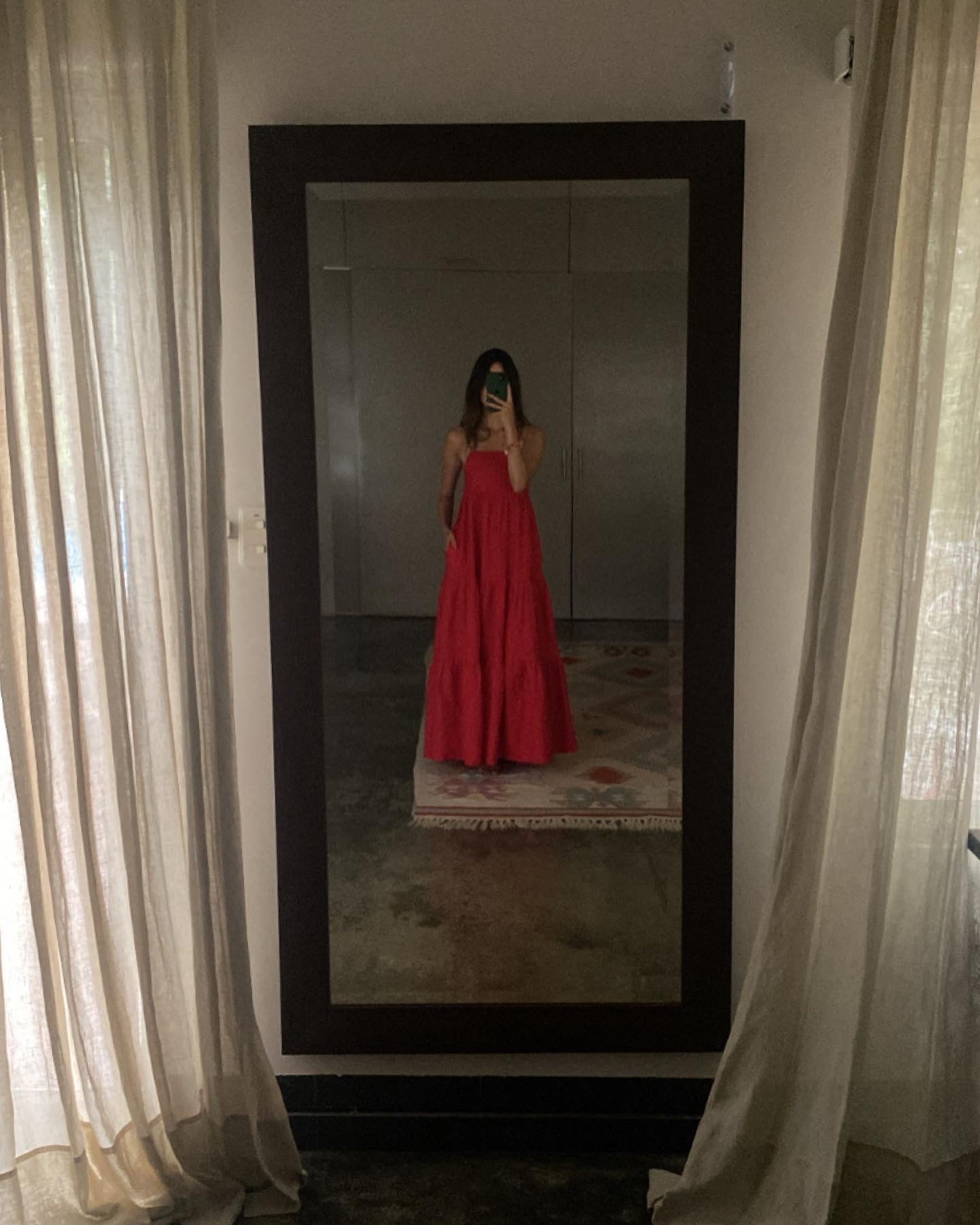 DHALI DRESS IN ORGANIC RED COTTON