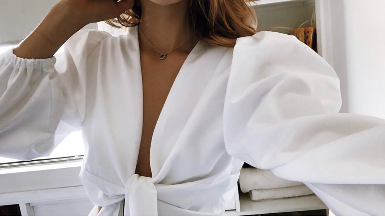 ADA TOP IN WHITE COTTON