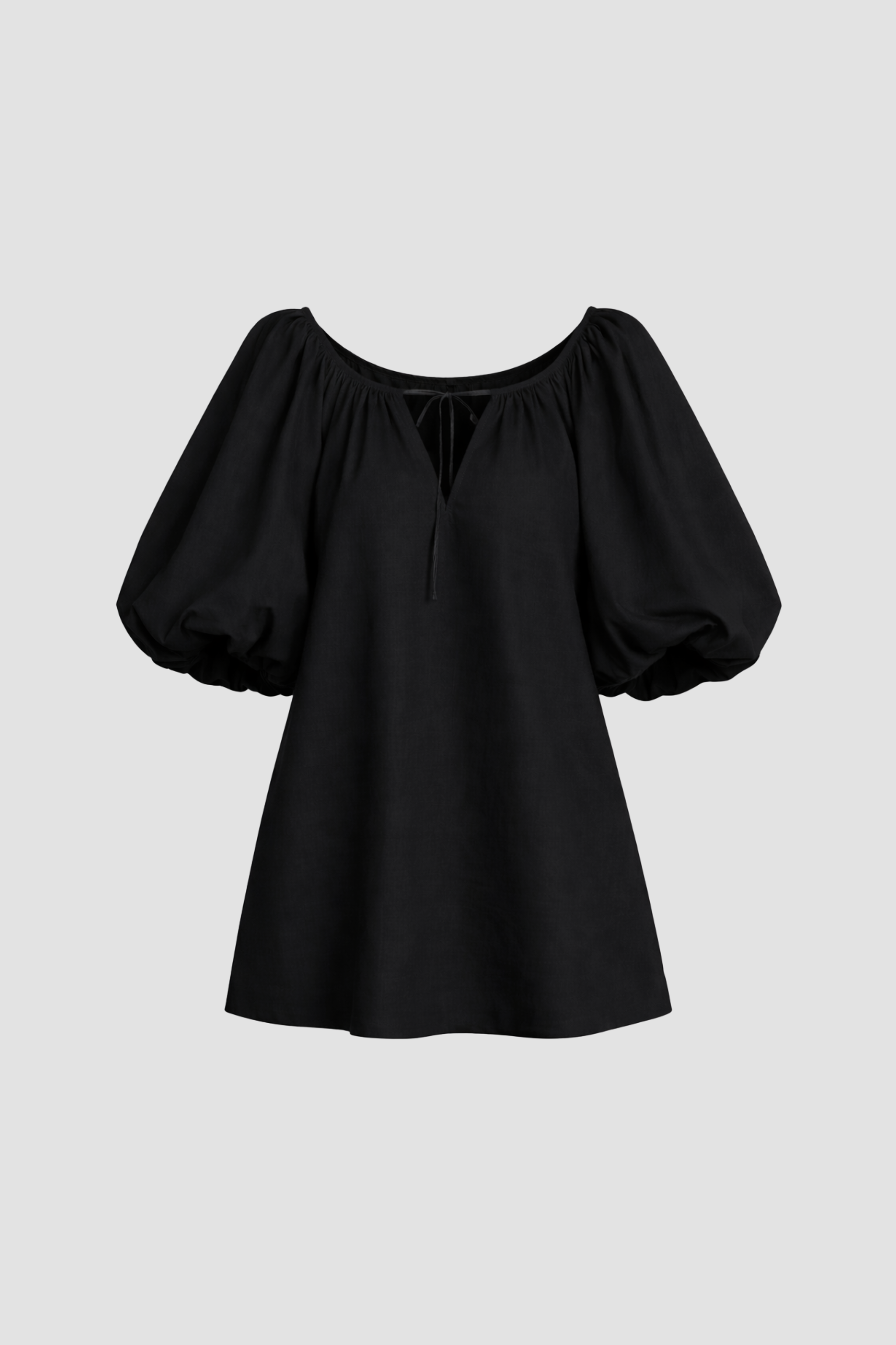 PUFF SLEEVE MINI DRESS BLACK