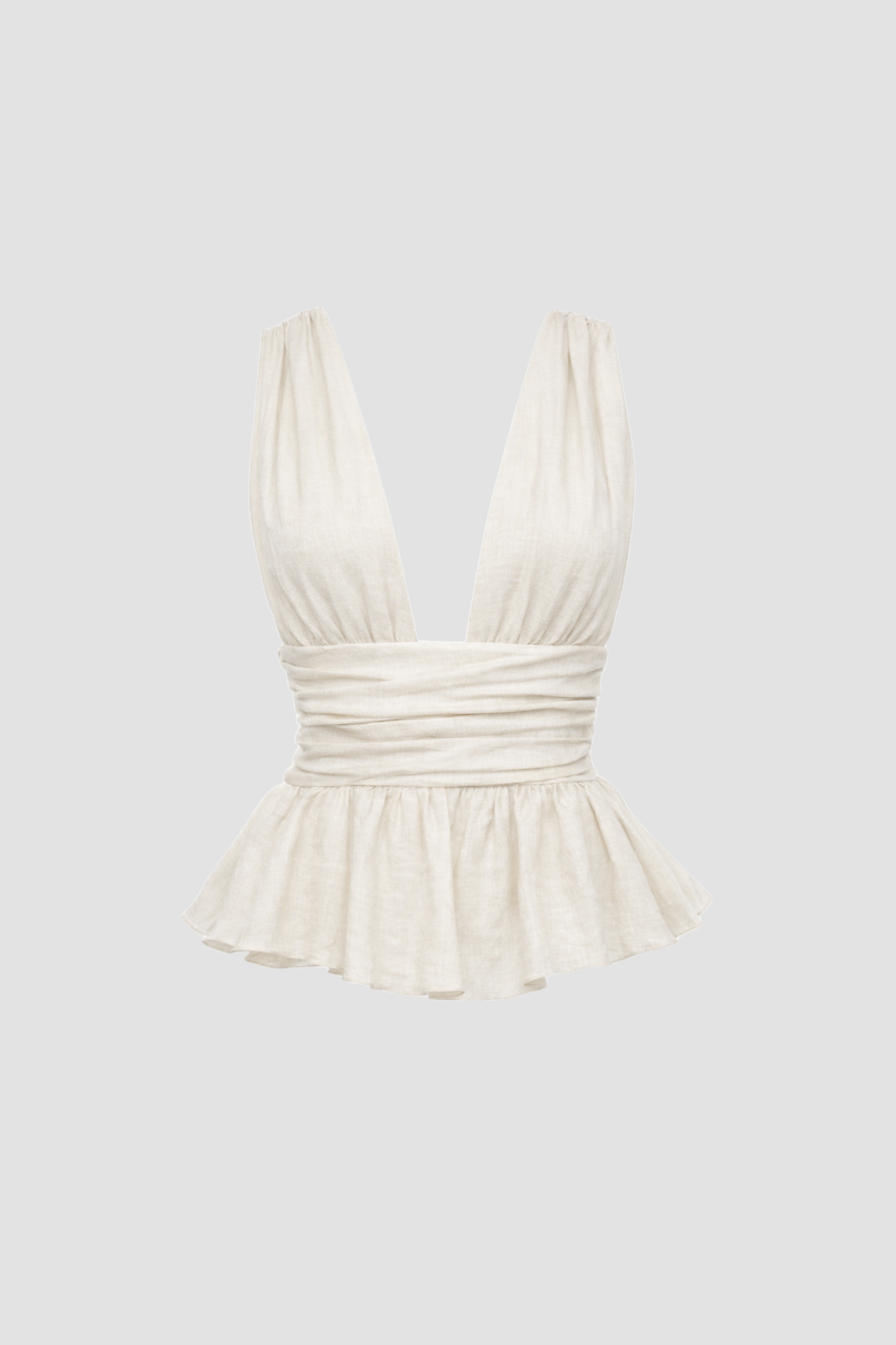 CAMILA TOP WHITE LINEN