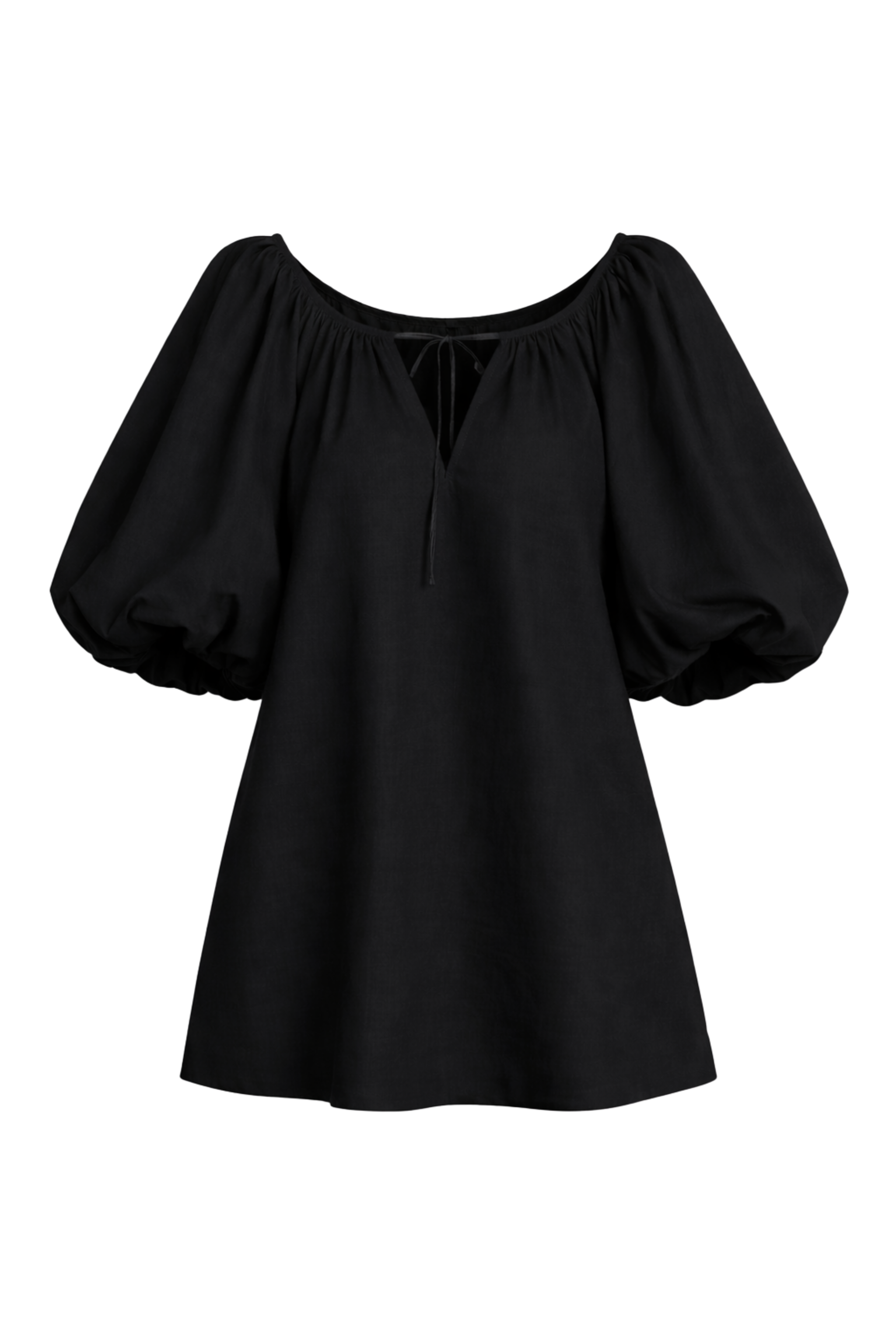 Puff Sleeve Mini Dress Black