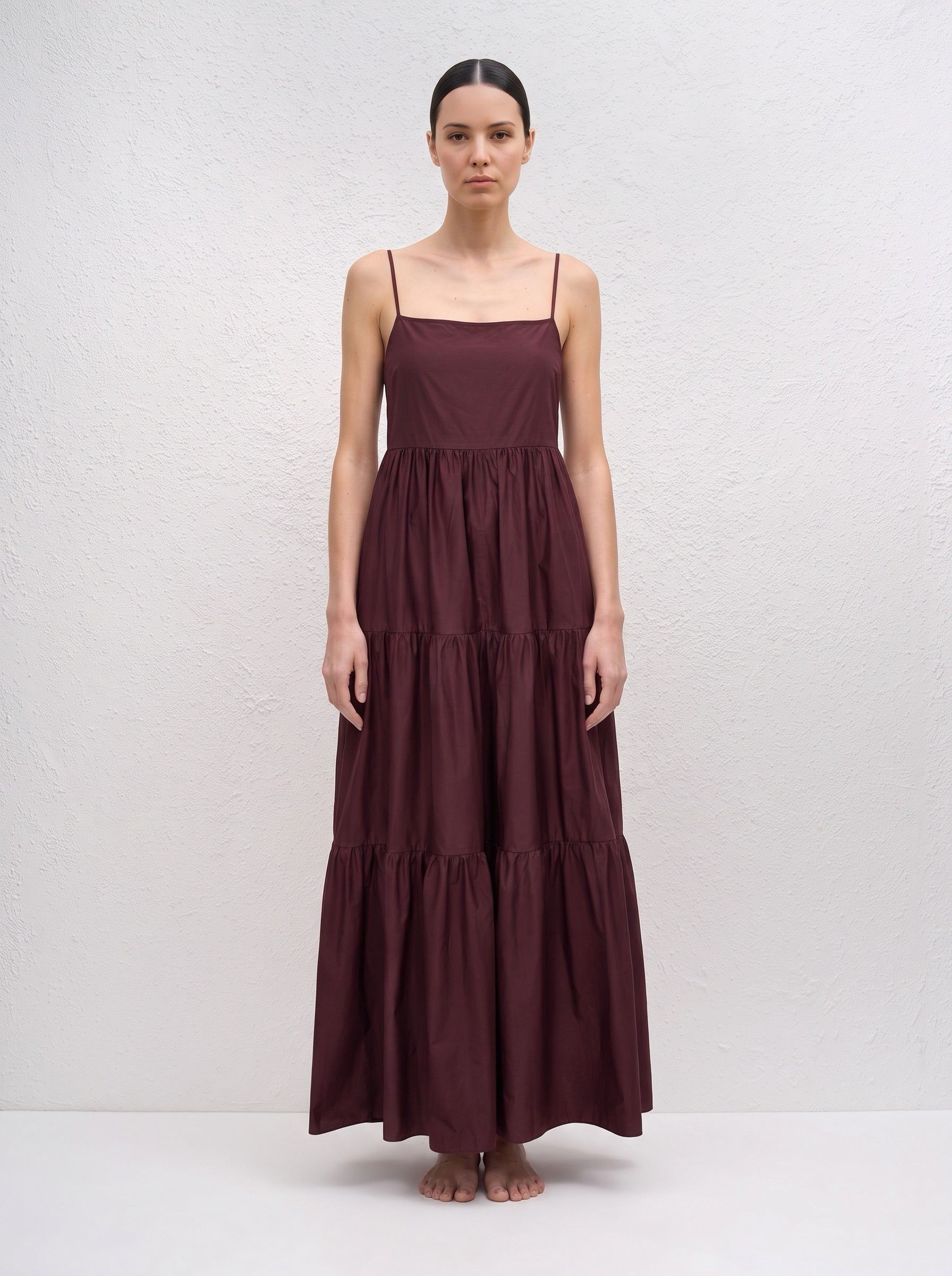 DHALI DRESS IN BURGUNDY