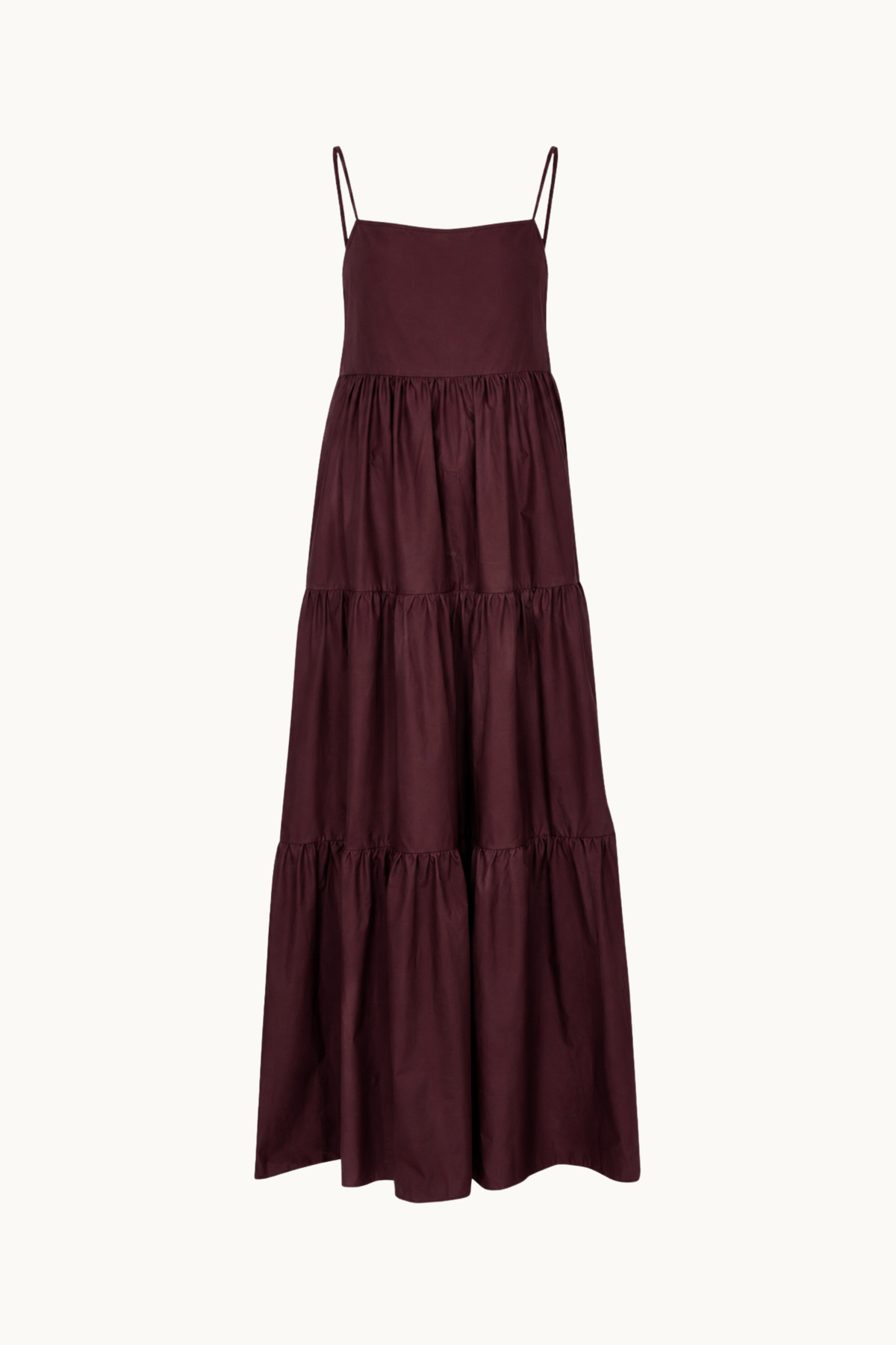 DHALI, BURGUNDY COTTON DRESS